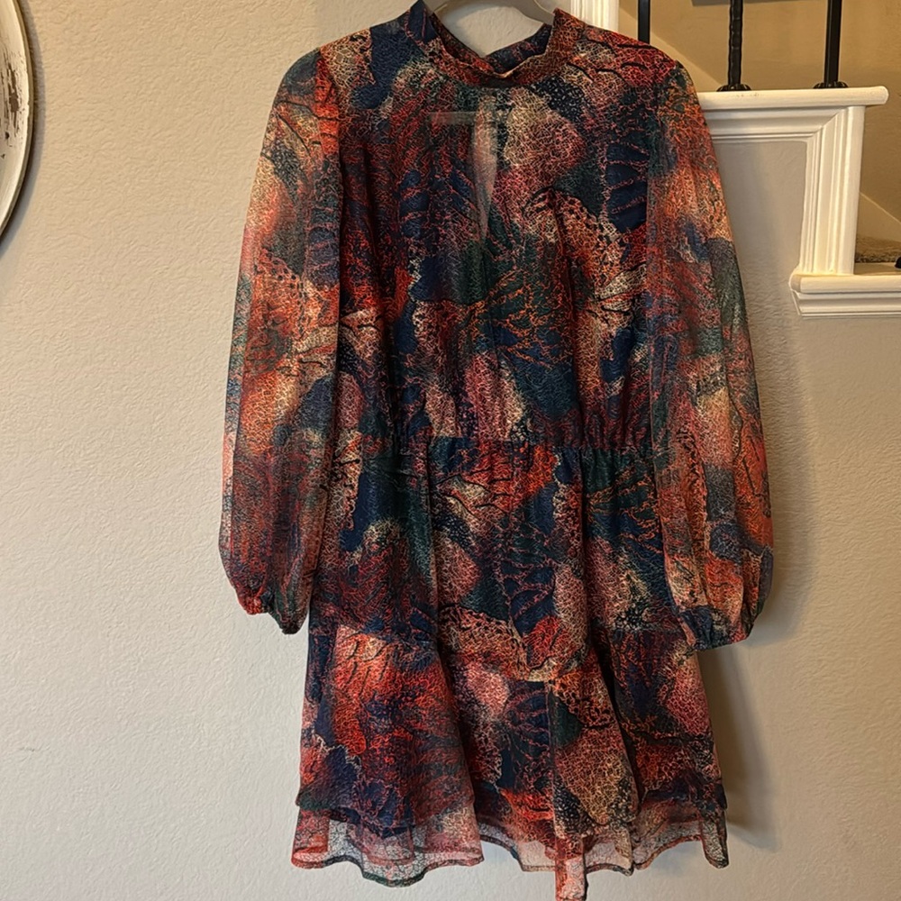 ELOQUII tiered dress when mock neck collar. Sz 18